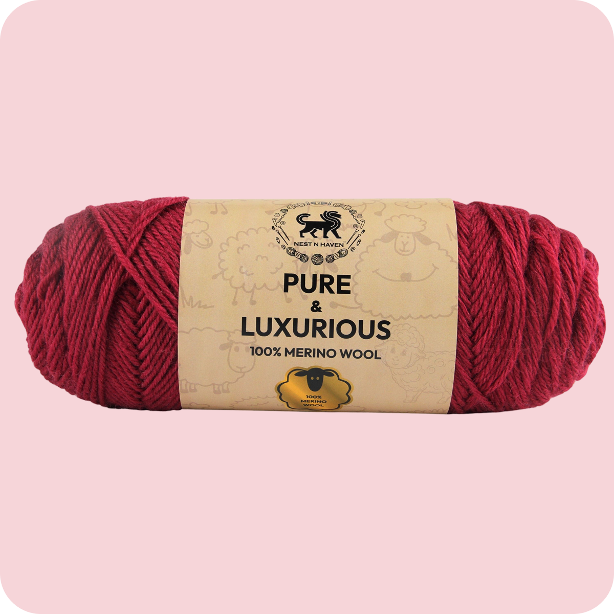 Pure and Luxurious 100% Merino Wool (100 gram) -  Cranberry