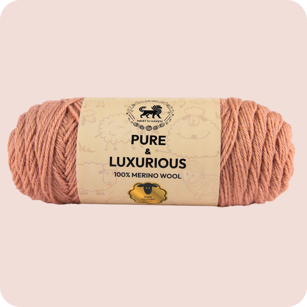Pure and Luxurious 100% Merino Wool (100 gram) -  Dark Beige