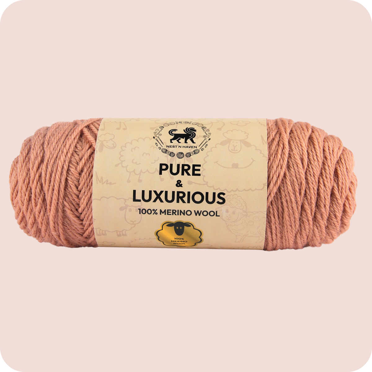 Pure and Luxurious 100% Merino Wool (100 gram) -  Dark Beige
