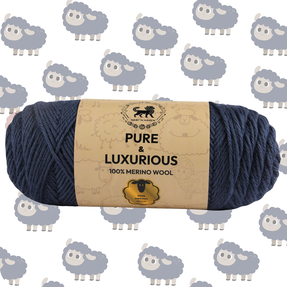 Pure and Luxurious 100% Merino Wool (100 gram) -  Denim Blue