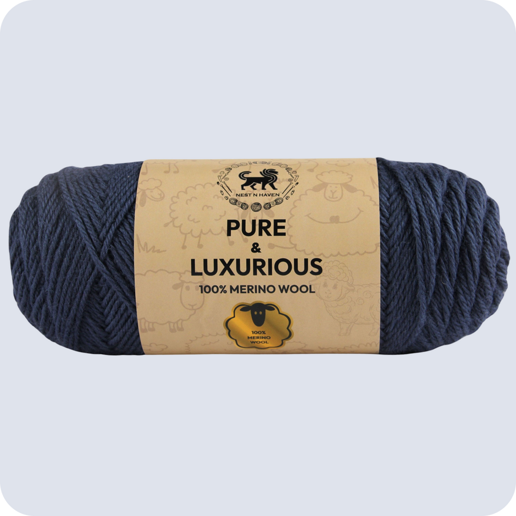 Pure and Luxurious 100% Merino Wool (100 gram) -  Denim Blue