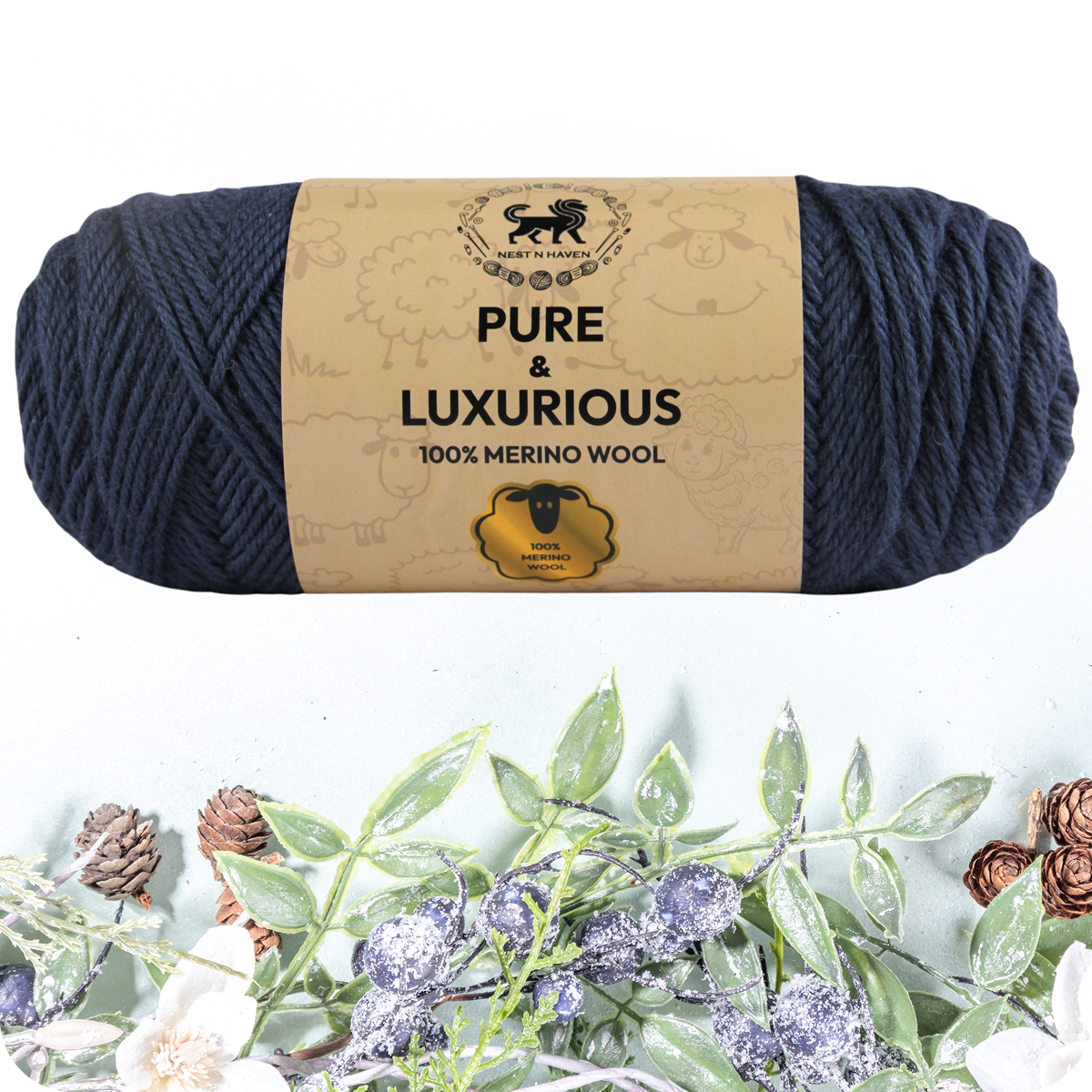 Pure and Luxurious 100% Merino Wool (100 gram) -  Denim Blue