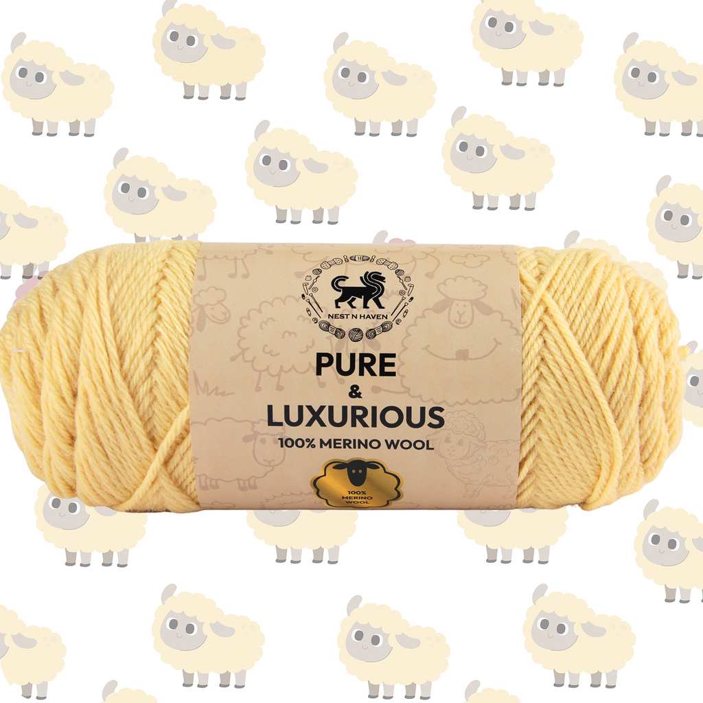 Pure and Luxurious 100% Merino Wool (100 gram) -  Lemon Yellow