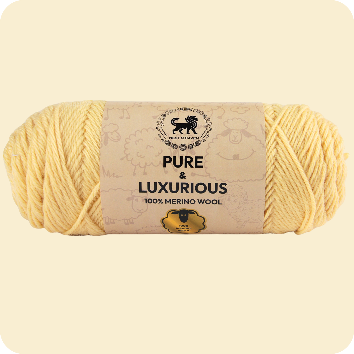 Pure and Luxurious 100% Merino Wool (100 gram) -  Lemon Yellow