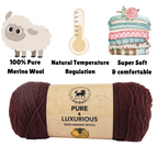 Pure and Luxurious 100% Merino Wool (100 gram) -  Dark Brown