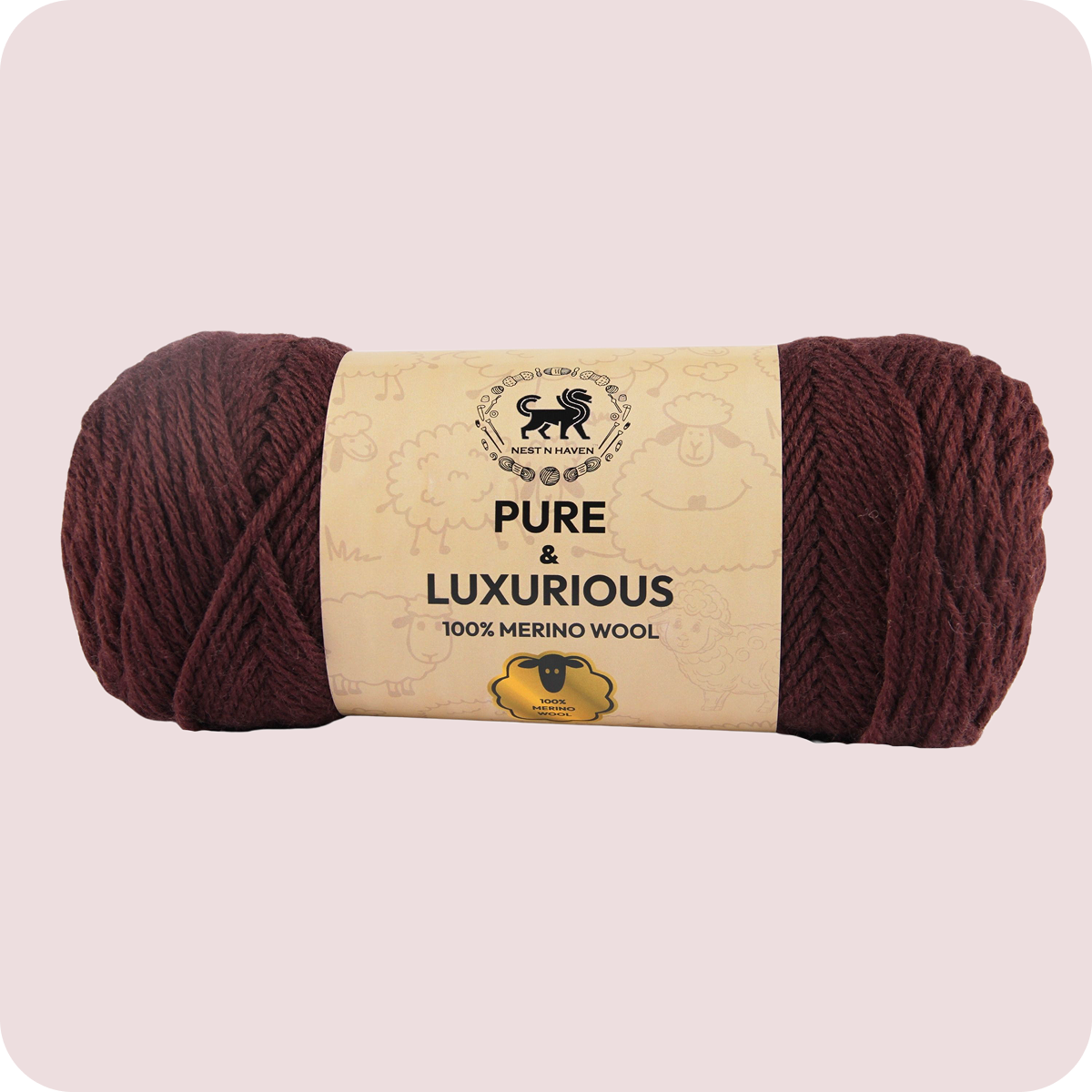Pure and Luxurious 100% Merino Wool (100 gram) -  Dark Brown