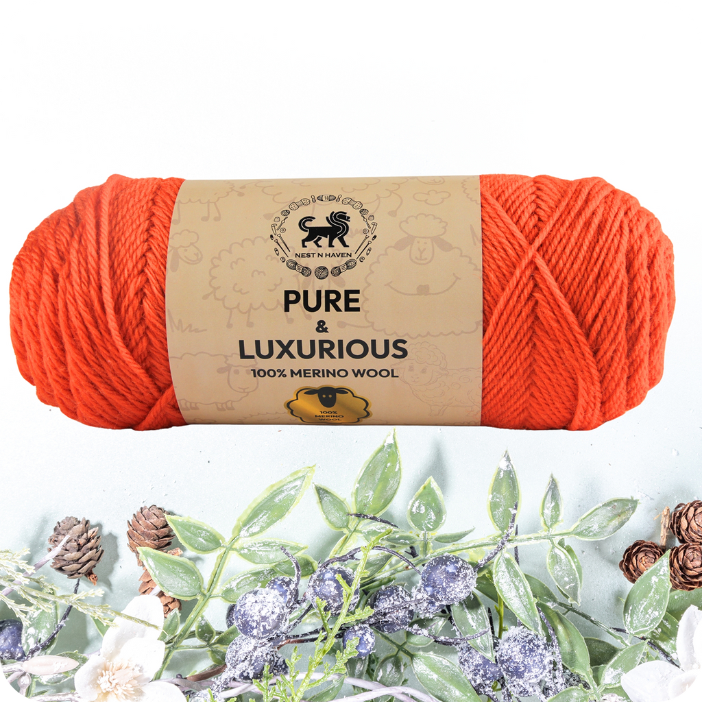 Pure and Luxurious 100% Merino Wool (100 gram) -  Orange