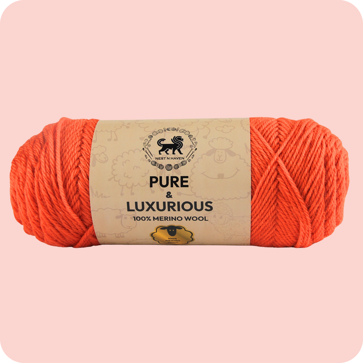 Pure and Luxurious 100% Merino Wool (100 gram) -  Orange