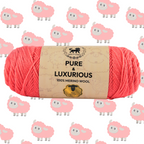 Pure and Luxurious 100% Merino Wool (100 gram) -  Coral (Pink)