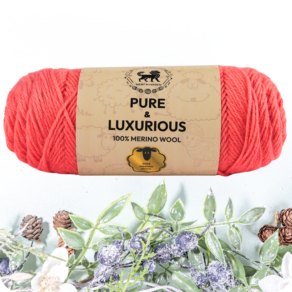 Pure and Luxurious 100% Merino Wool (100 gram) -  Coral (Pink)