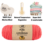 Pure and Luxurious 100% Merino Wool (100 gram) -  Coral (Pink)