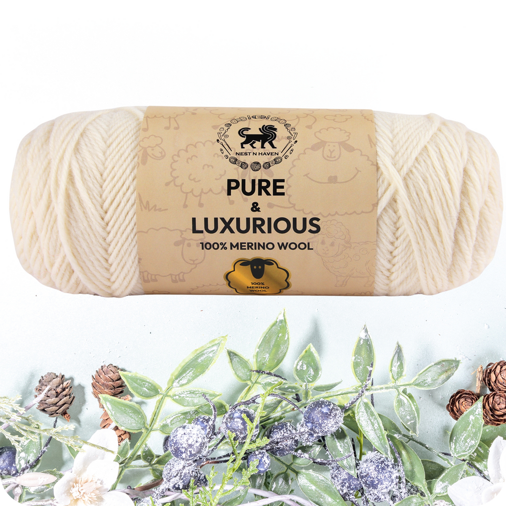 Pure and Luxurious 100% Merino Wool (100 gram) -  Off-White