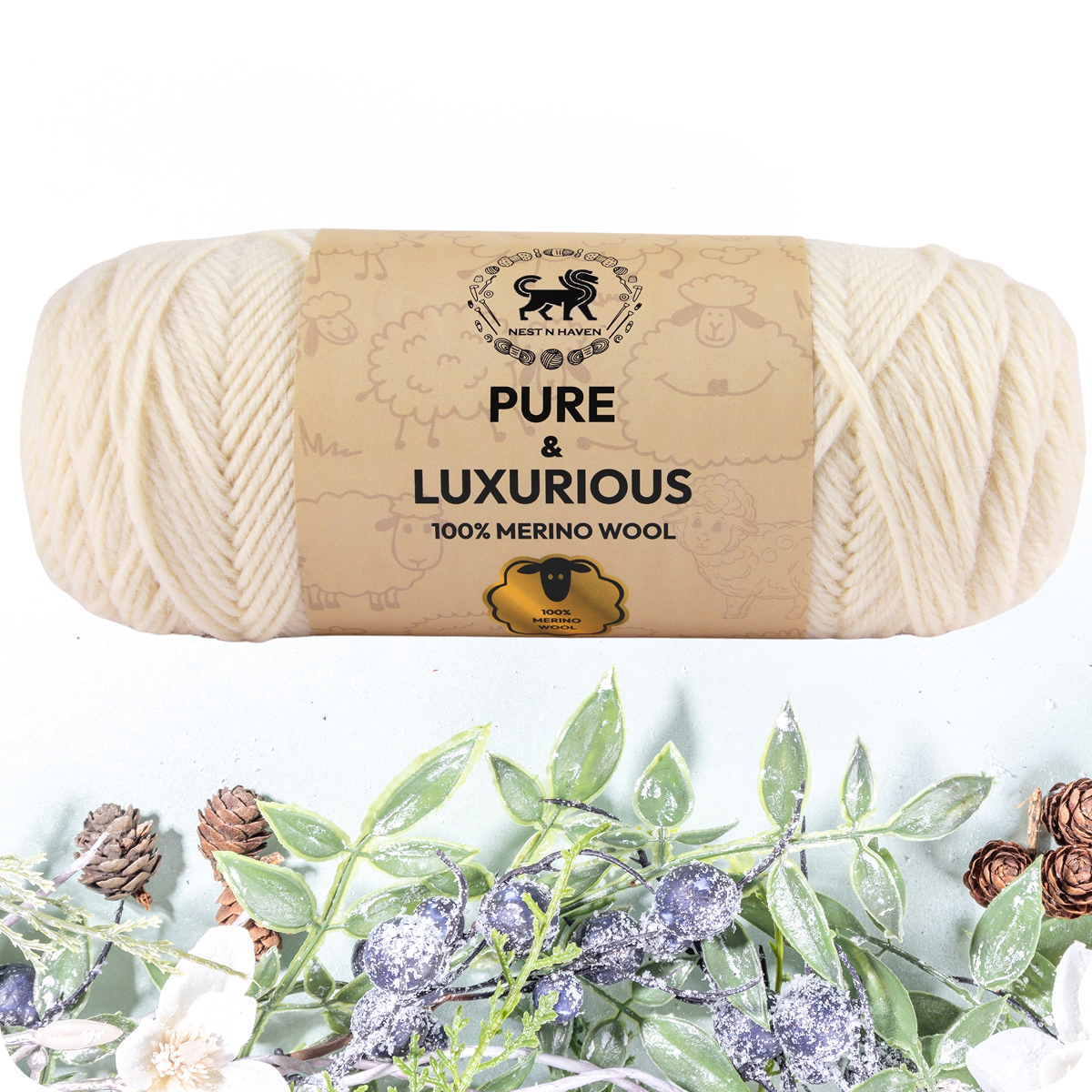 Pure and Luxurious 100% Merino Wool (100 gram) -  Off-White