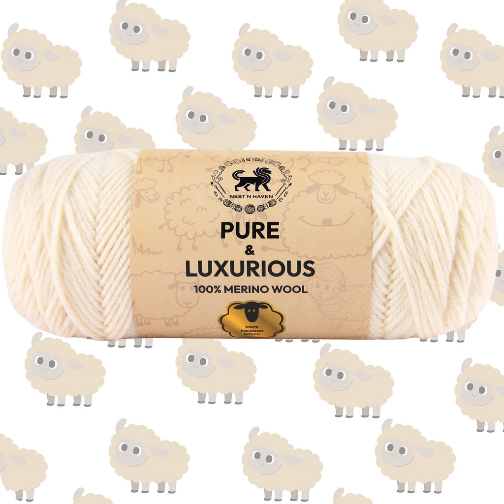 Pure and Luxurious 100% Merino Wool (100 gram) -  Off-White