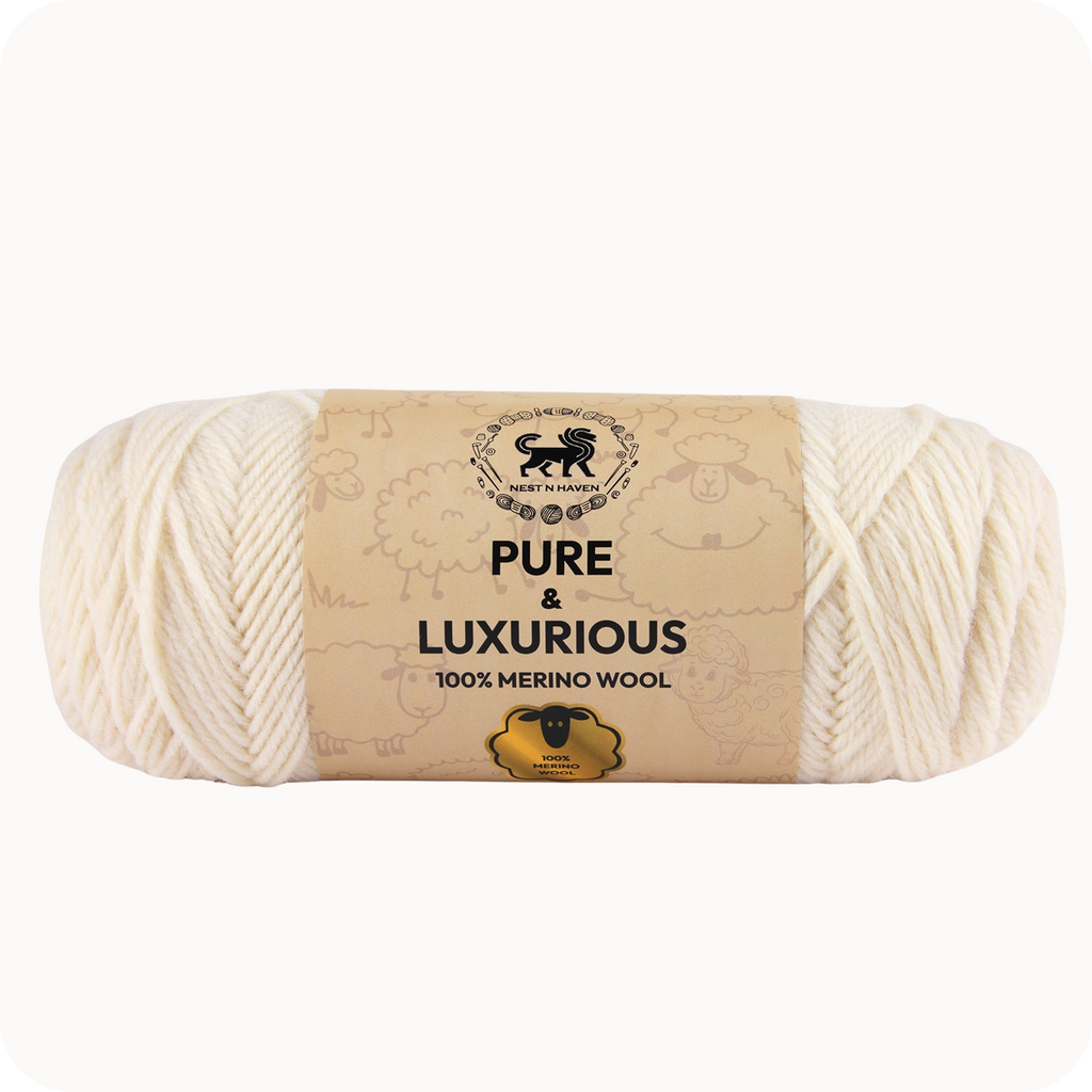 Pure and Luxurious 100% Merino Wool (100 gram) -  Off-White