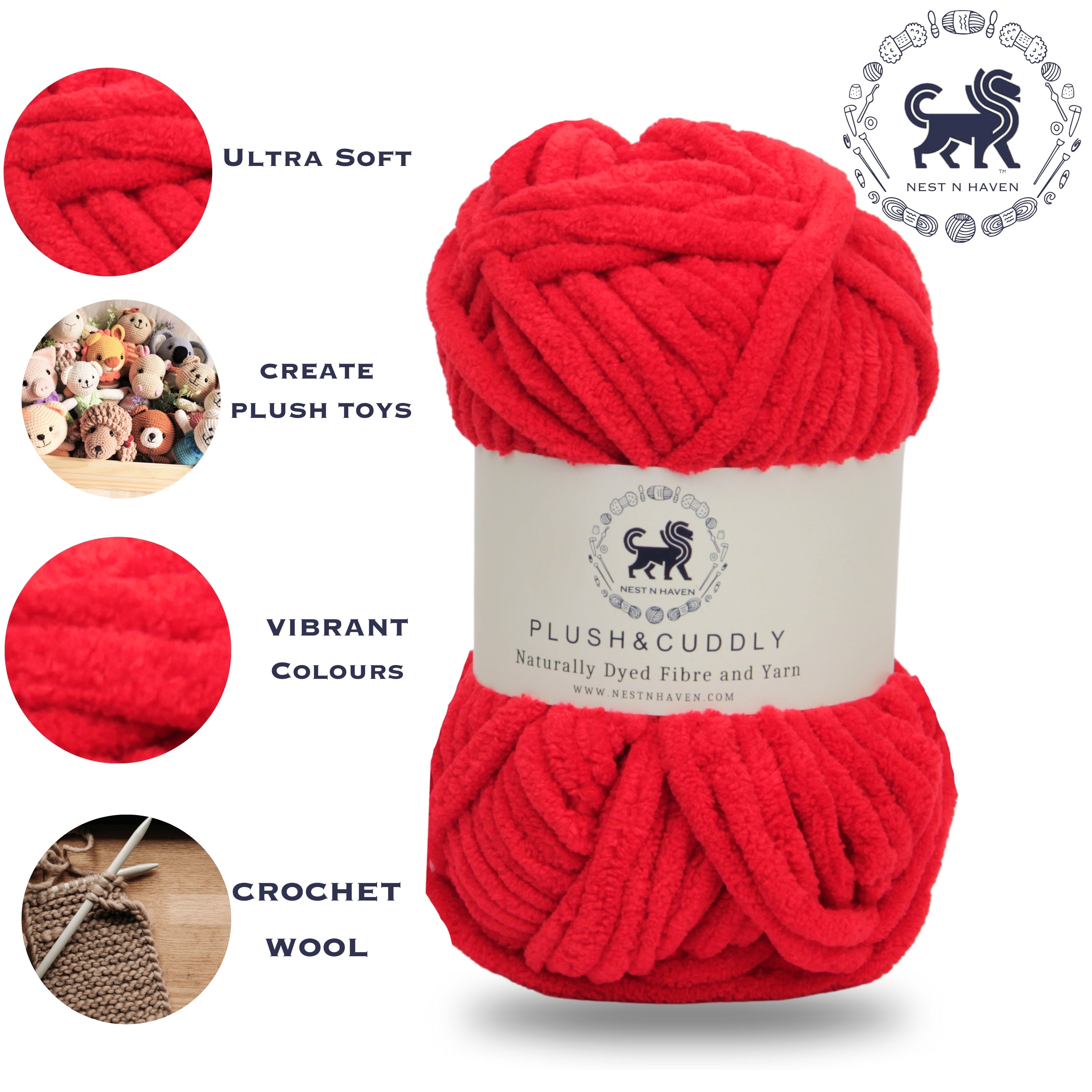 Plush and Cuddly Yarn (100 gram) - Red