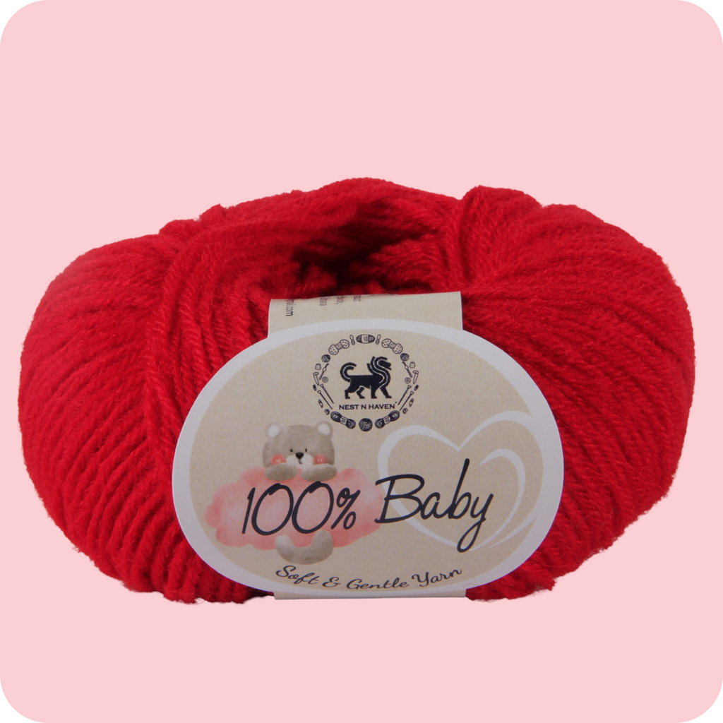 Baby  Yarn  pack of 6 (25gms x 6) 150 gram -  Red
