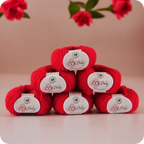 Baby  Yarn  pack of 6 (25gms x 6) 150 gram -  Red