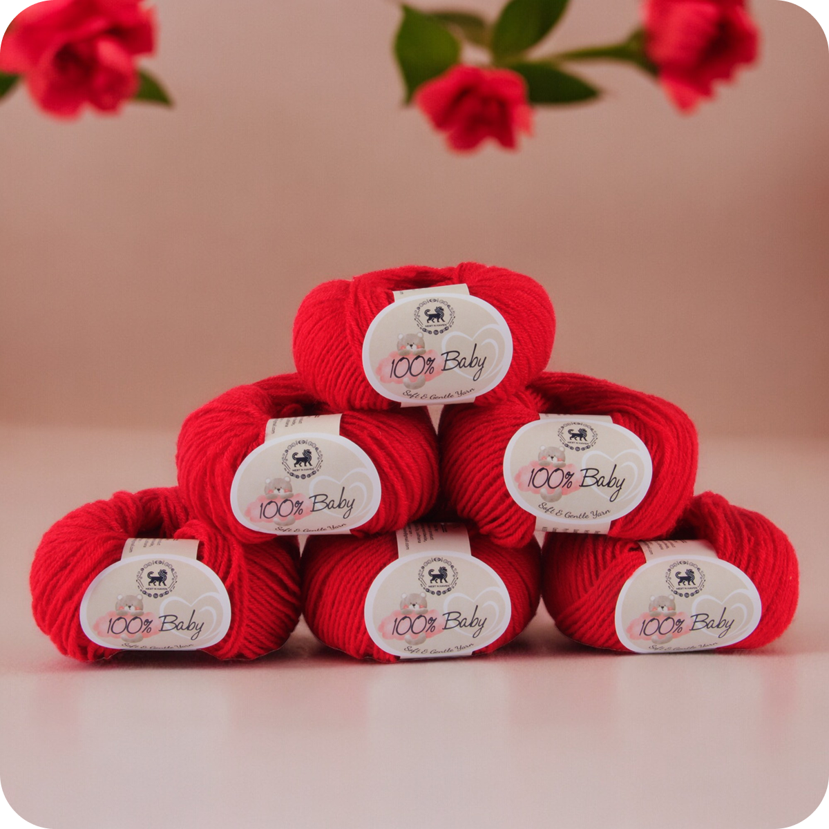 Baby  Yarn  pack of 6 (25gms x 6) 150 gram -  Red