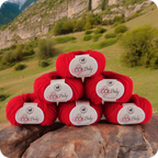 Baby  Yarn  pack of 6 (25gms x 6) 150 gram -  Red