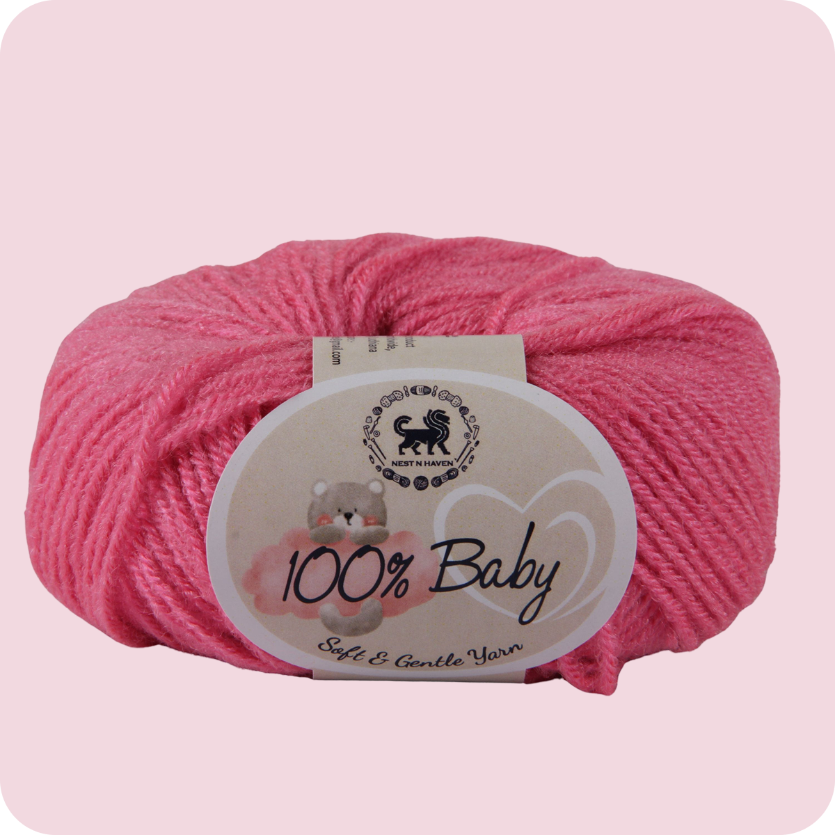 Baby  Yarn  pack of 6 (25gms x 6) 150 gram -  Rose Pink