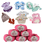 Baby  Yarn  pack of 6 (25gms x 6) 150 gram -  Rose Pink