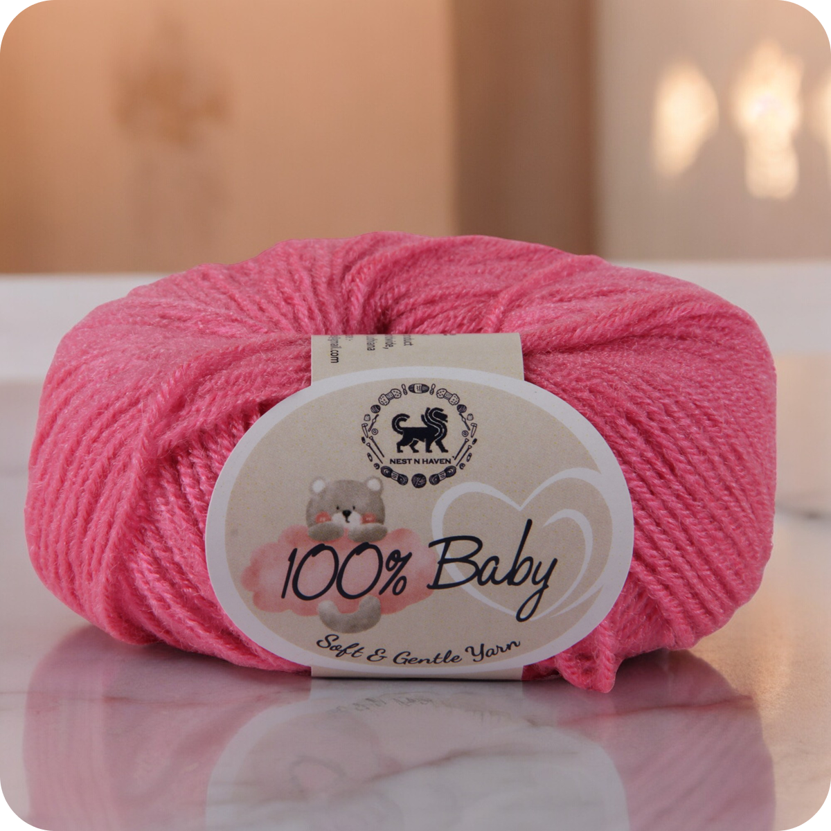 Baby  Yarn  pack of 6 (25gms x 6) 150 gram -  Rose Pink