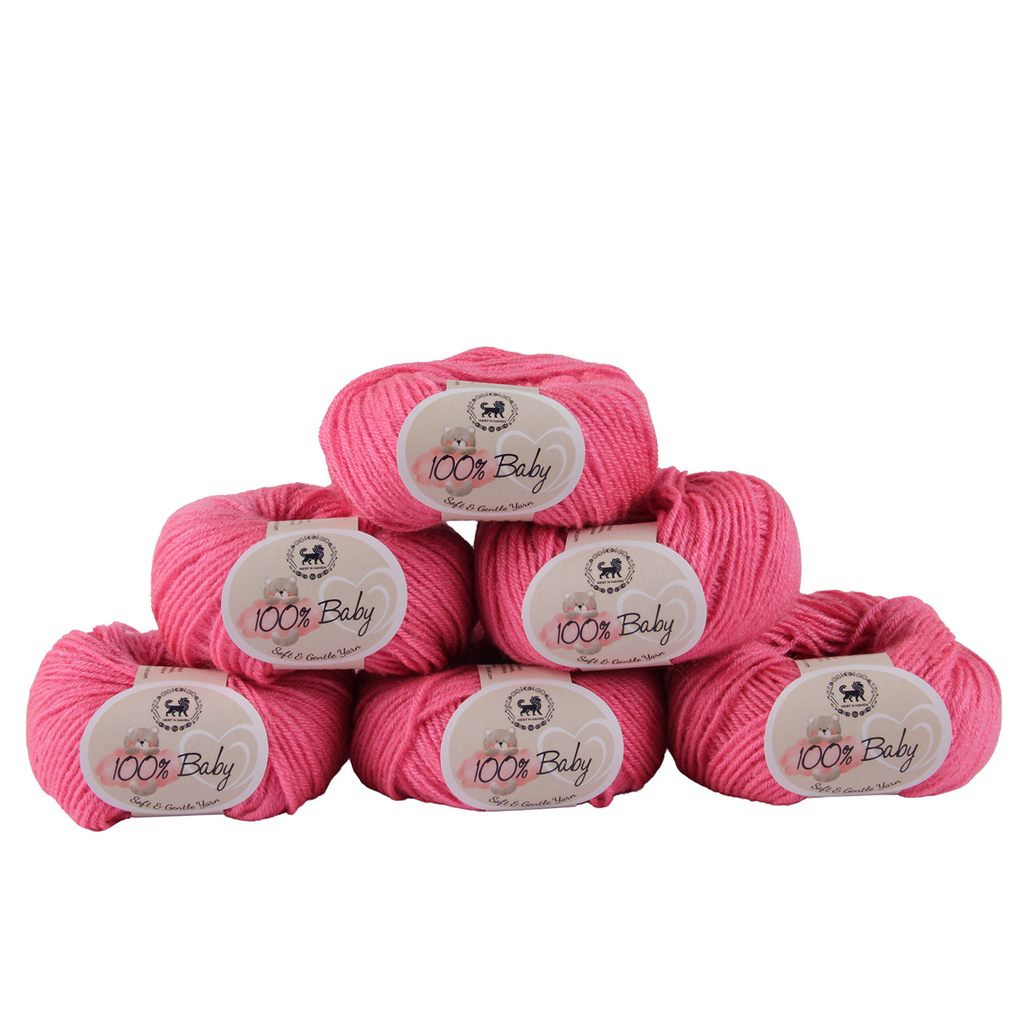 Baby  Yarn  pack of 6 (25gms x 6) 150 gram - Rose Pink