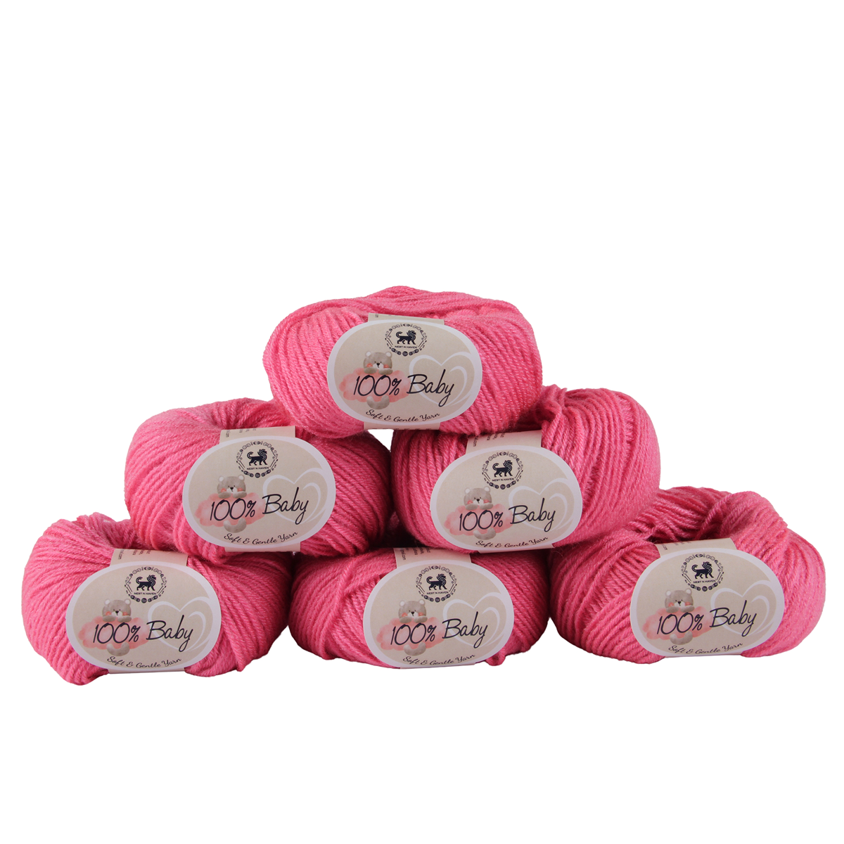 Baby  Yarn  pack of 6 (25gms x 6) 150 gram - Rose Pink