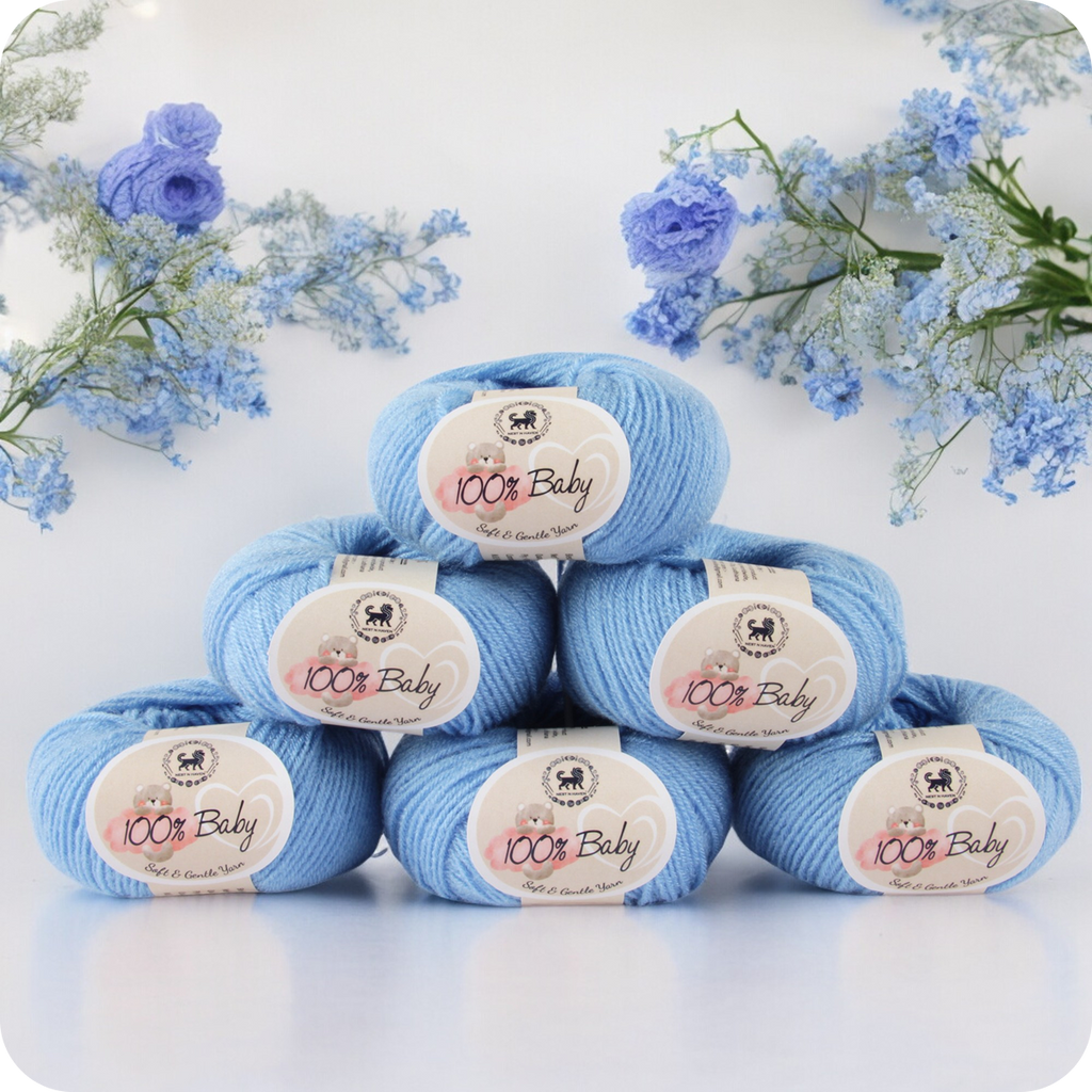 Baby  Yarn  pack of 6 (25gms x 6) 150 gram -  Ultramarine Blue