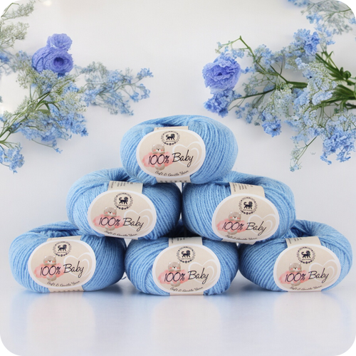 Baby  Yarn  pack of 6 (25gms x 6) 150 gram -  Ultramarine Blue