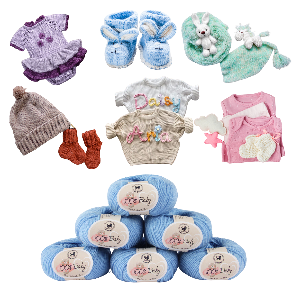 Baby  Yarn  pack of 6 (25gms x 6) 150 gram -  Ultramarine Blue
