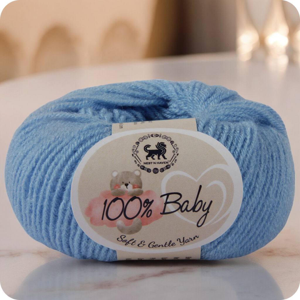 Baby  Yarn  pack of 6 (25gms x 6) 150 gram -  Ultramarine Blue