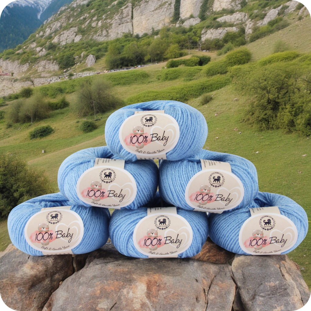 Baby  Yarn  pack of 6 (25gms x 6) 150 gram -  Ultramarine Blue