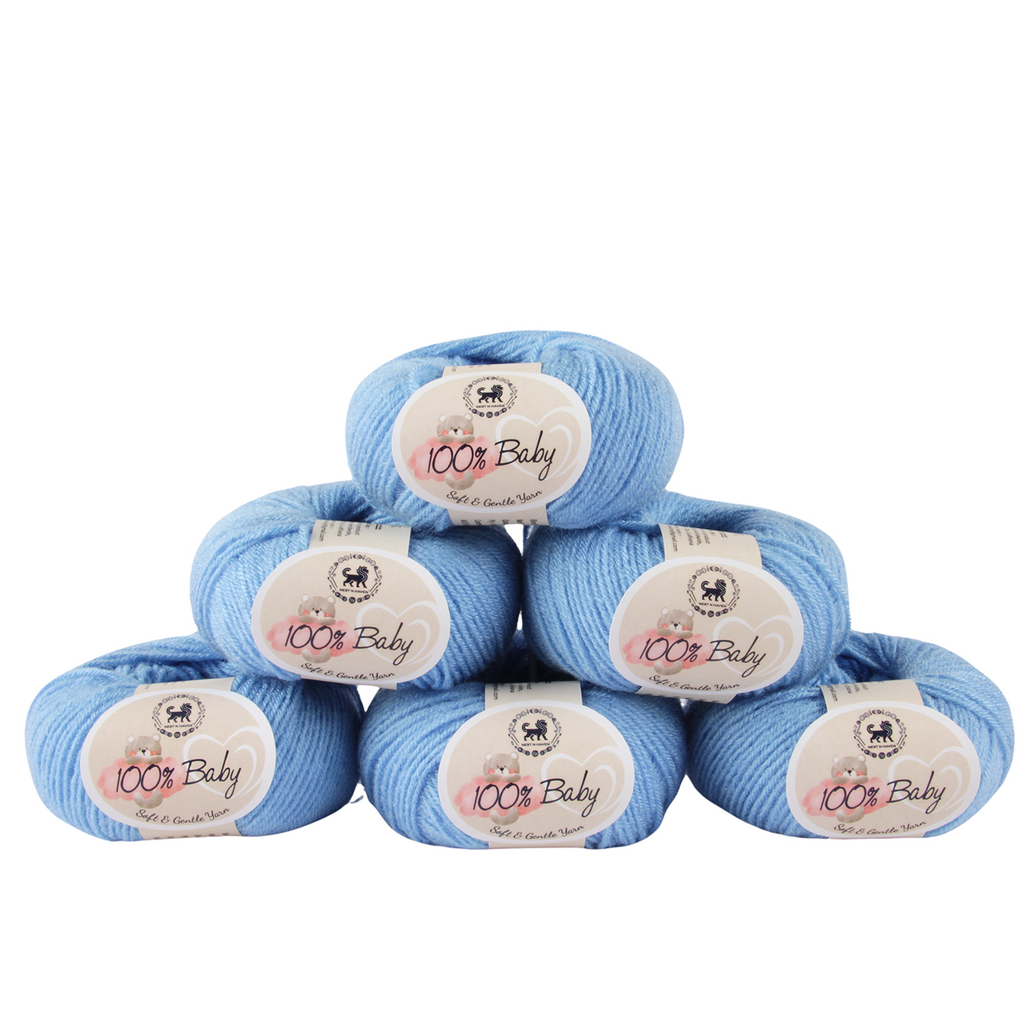Baby  Yarn  pack of 6 (25gms x 6) 150 gram - Ultramarine Blue