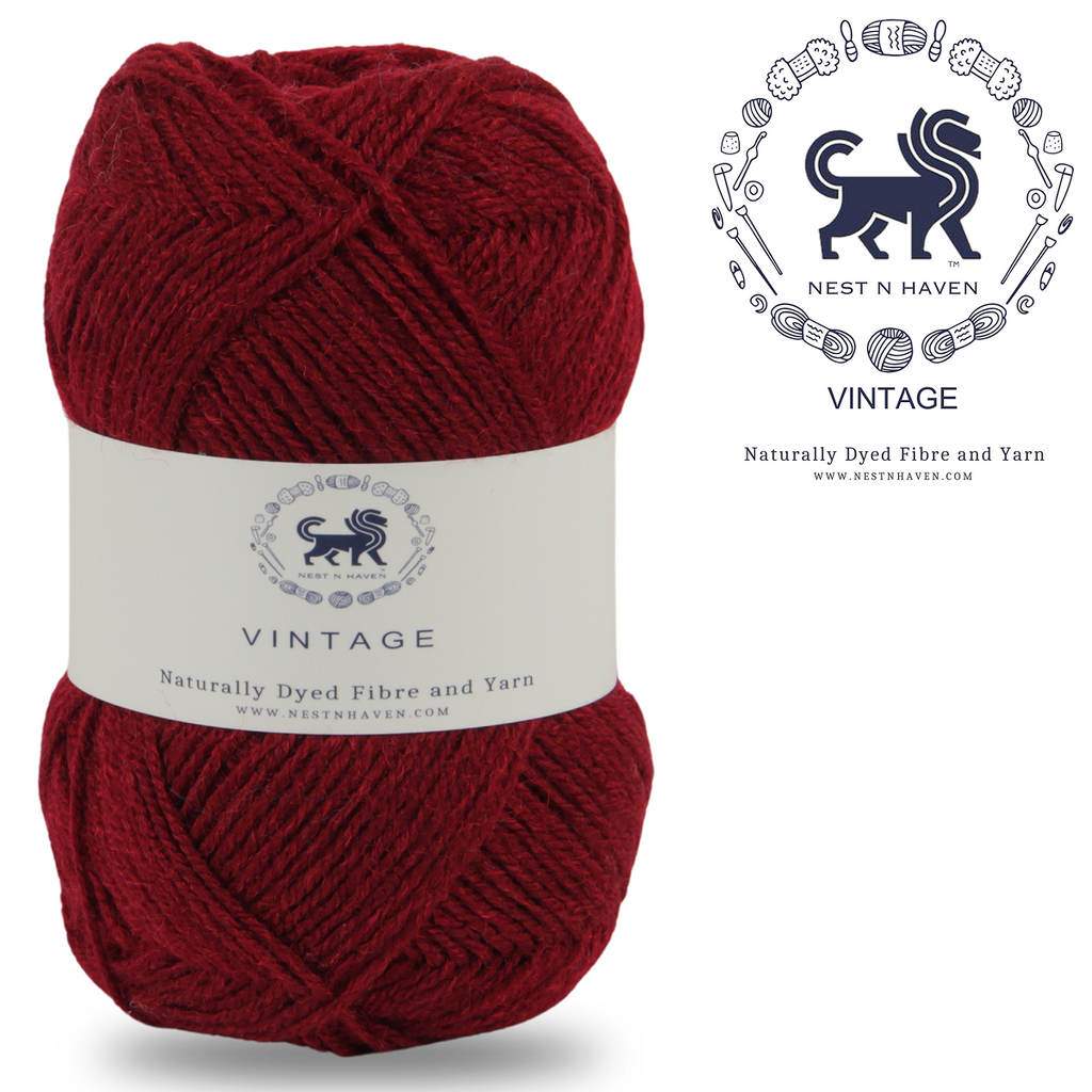 Acrowools Vintage, Hand Knitting and Crochet Yarn (100 gram) - Wine