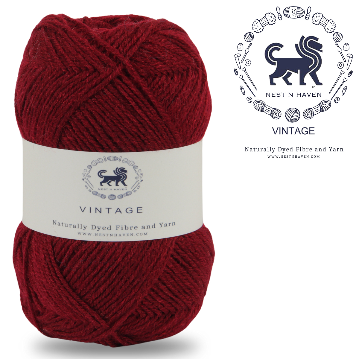 Acrowools Vintage, Hand Knitting and Crochet Yarn (100 gram) - Wine