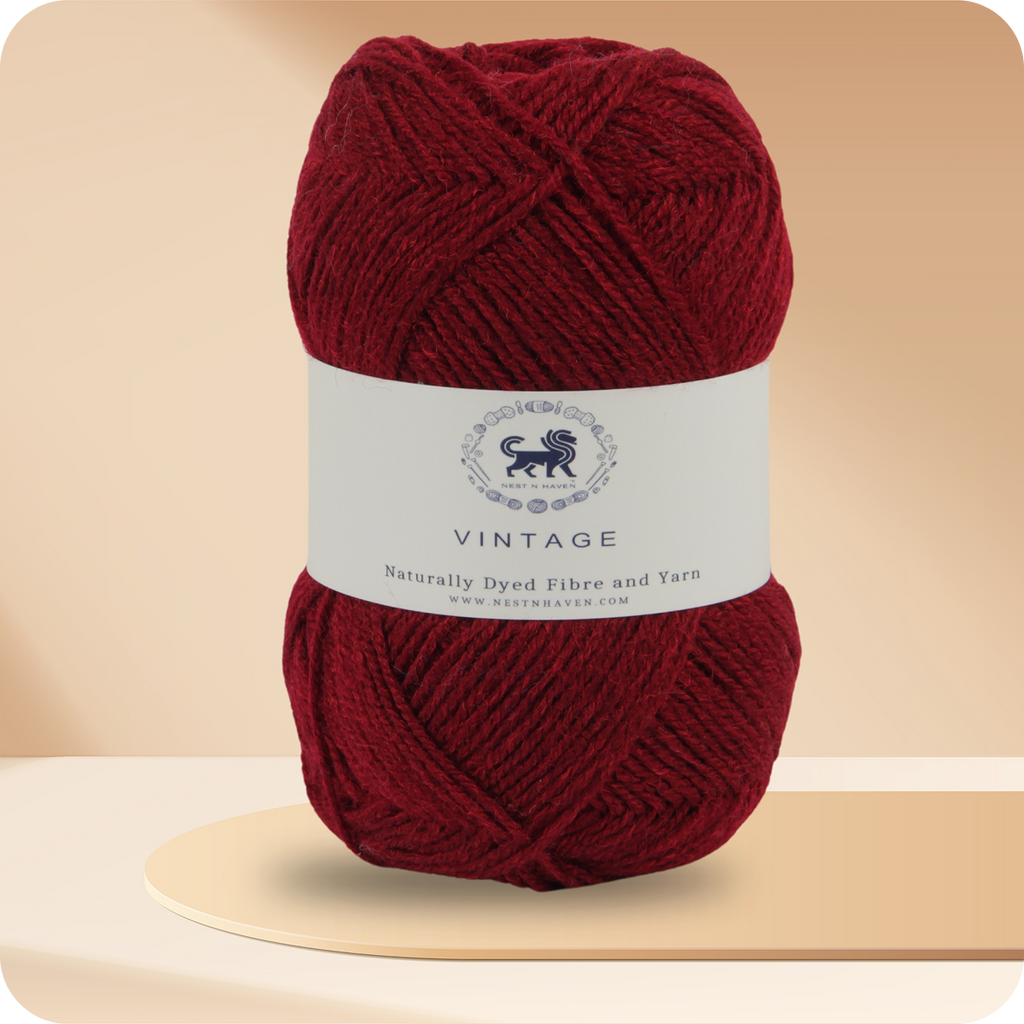 Acrowools Vintage, Hand Knitting and Crochet Yarn (100 gram) - Wine