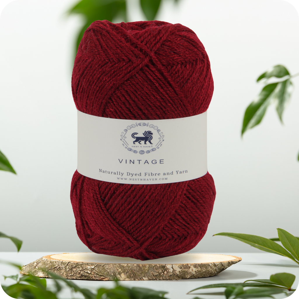 Acrowools Vintage, Hand Knitting and Crochet Yarn (100 gram) - Wine