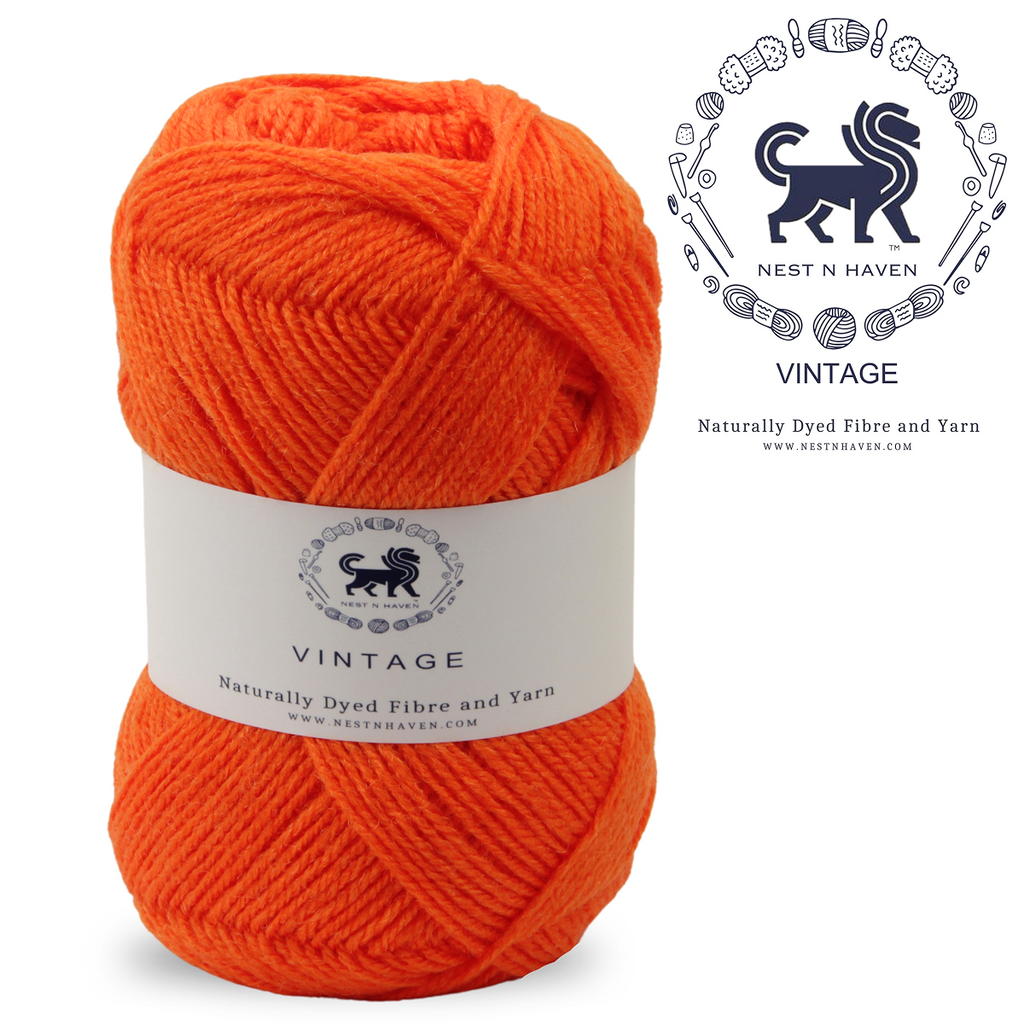 Acrowools Vintage, Hand Knitting and Crochet Yarn (100 gram) - Orange
