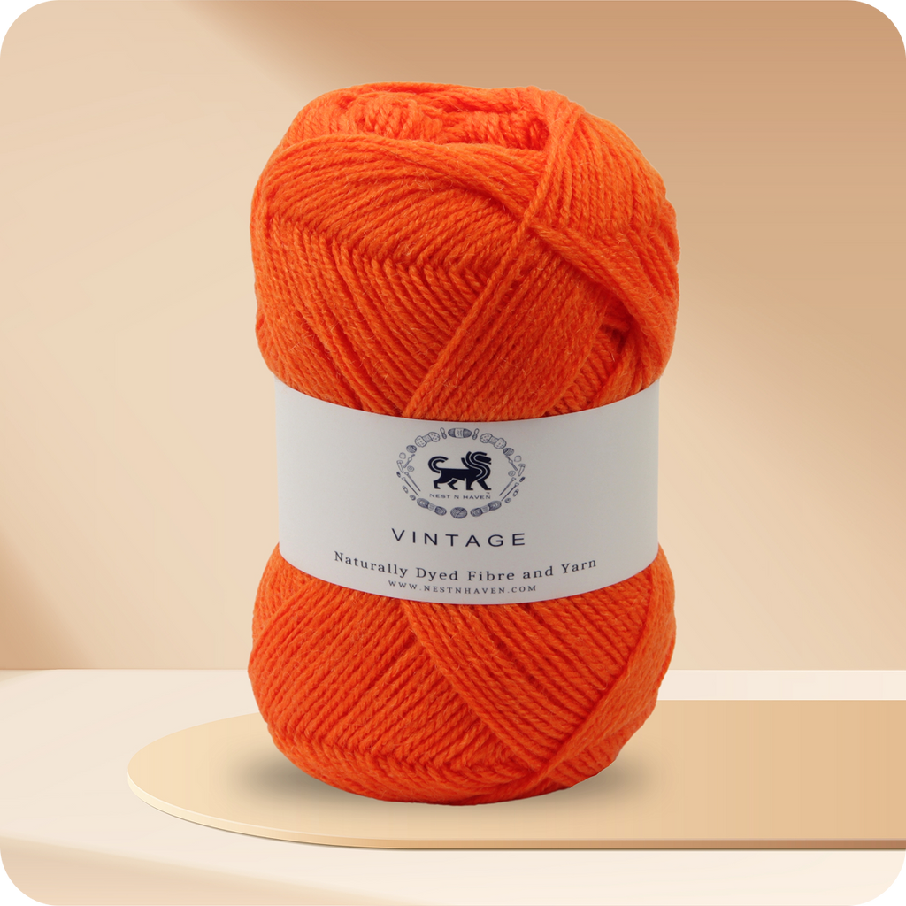 Acrowools Vintage, Hand Knitting and Crochet Yarn (100 gram) - Orange
