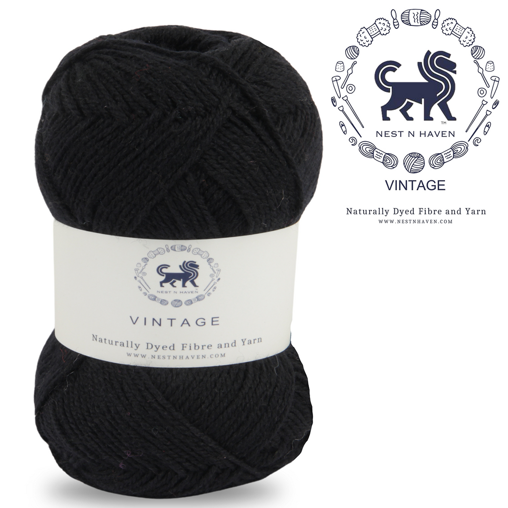 Acrowools Vintage, Hand Knitting and Crochet Yarn (100 gram) - Black