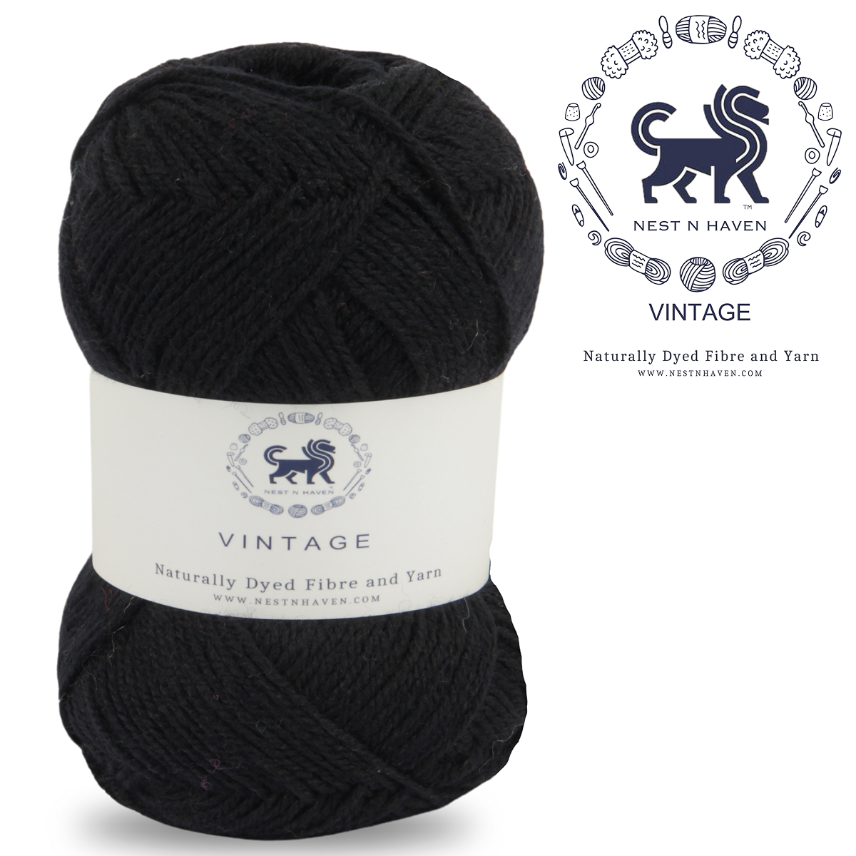 Acrowools Vintage, Hand Knitting and Crochet Yarn (100 gram) - Black