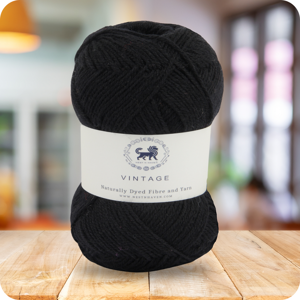 Acrowools Vintage, Hand Knitting and Crochet Yarn (100 gram) - Black