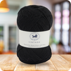 Acrowools Vintage, Hand Knitting and Crochet Yarn (100 gram) - Black