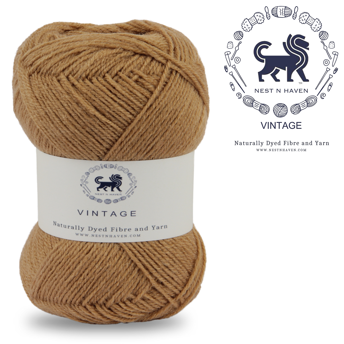 Acrowools Vintage, Hand Knitting and Crochet Yarn (100 gram) - Light Coffee