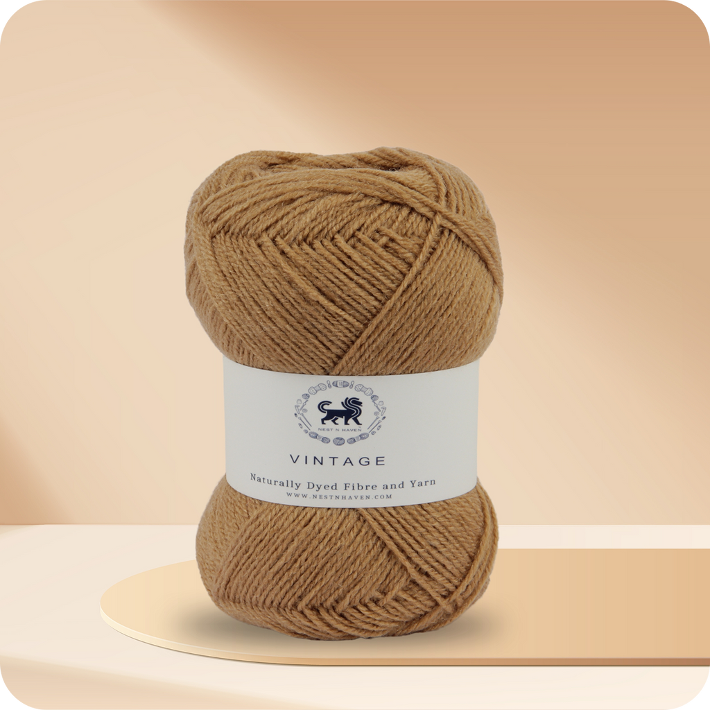Acrowools Vintage, Hand Knitting and Crochet Yarn (100 gram) - Light Coffee