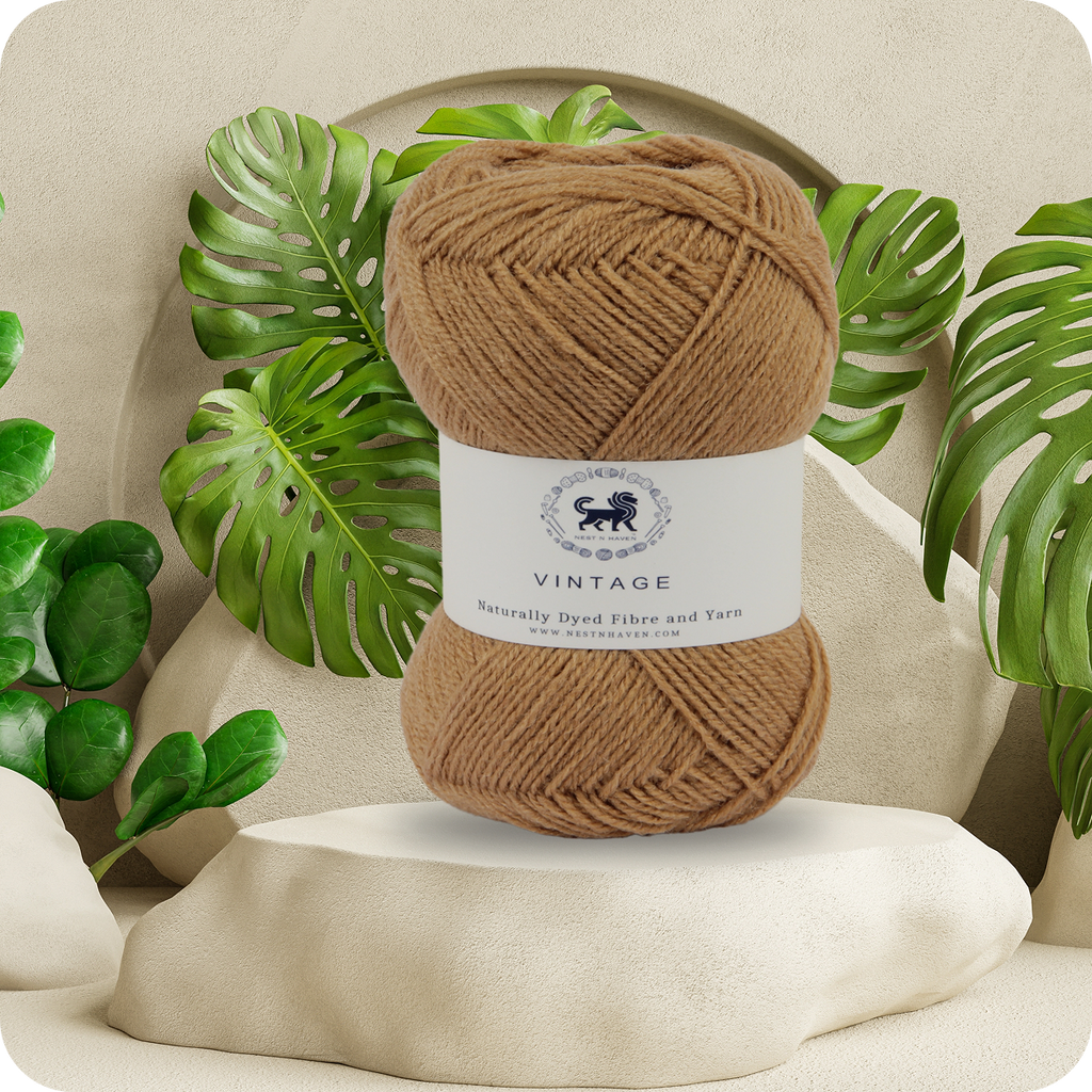 Acrowools Vintage, Hand Knitting and Crochet Yarn (100 gram) - Light Coffee