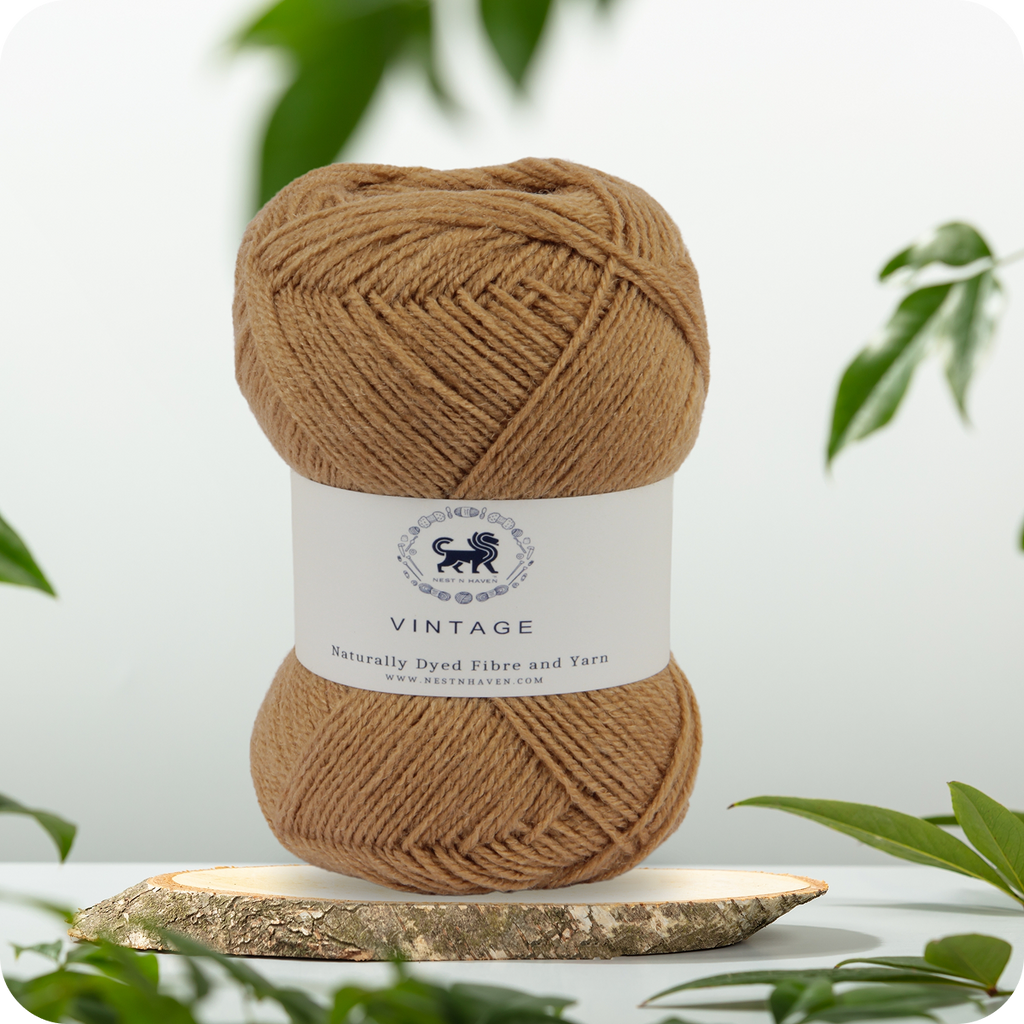 Acrowools Vintage, Hand Knitting and Crochet Yarn (100 gram) - Light Coffee