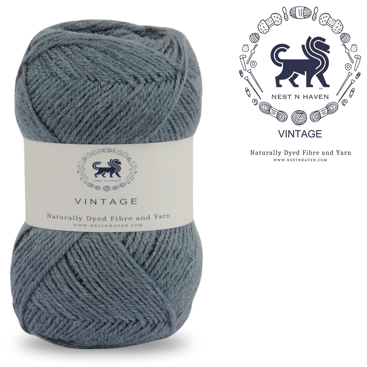 Acrowools Vintage, Hand Knitting and Crochet Yarn (100 gram) - Grey